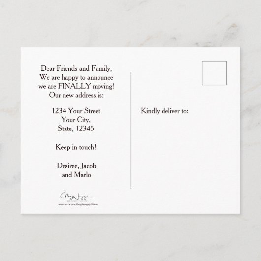 可愛おもしろいいスケルトン新しいアドレス移動 ポストカード (裏面)