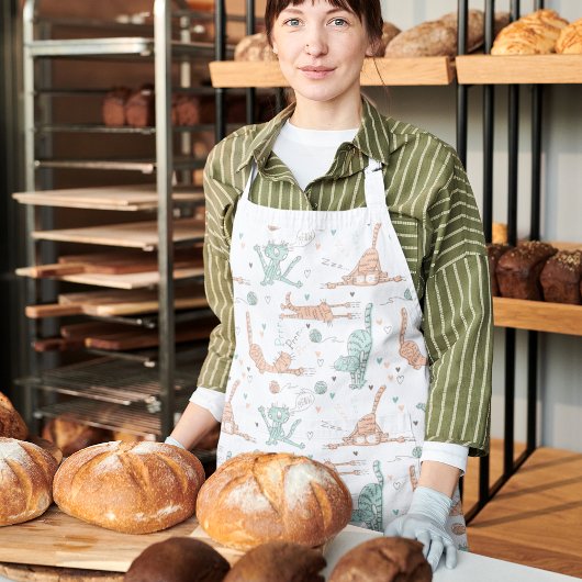 可愛おもしろいいスタイルの猫 エプロン