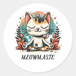 可愛おもしろいいスピリチュアルキャッめい想ト「MEOWMASTE」 ラウンドシール