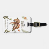 可愛おもしろいいスロース「休日が必要」 ラゲッジタグ (正面横)