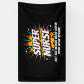 可愛おもしろいいスーパーヒーロすごいナース 横断幕 (縦)