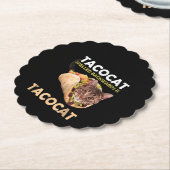 可愛おもしろいいタコカット猫スペル逆 ペーパーコースター (アングル)