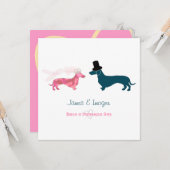 可愛おもしろいいダッ結婚シュントおめでとう カード (正面/裏面インサイチュ)