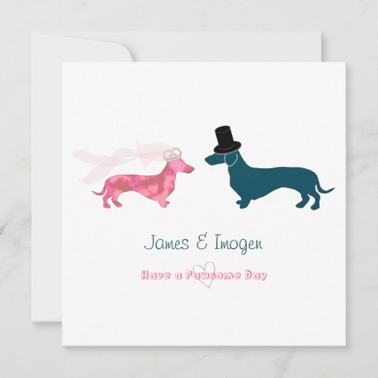 可愛おもしろいいダッ結婚シュントおめでとう カード (正面)