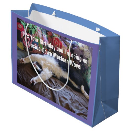 可愛おもしろいいツキセド猫メキシカン猫抱き枕 ラージペーパーバッグ (裏面アングル)