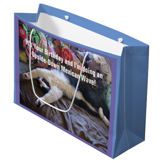 可愛おもしろいいツキセド猫メキシカン猫抱き枕 ラージペーパーバッグ (正面アングル)