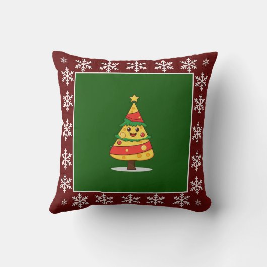 可愛おもしろいいトレンディースタイリッシュチーズクリスマスツリー クッション (裏面)