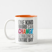 可愛おもしろいいトレンディー変更引用文 ツートーンマグカップ (左)