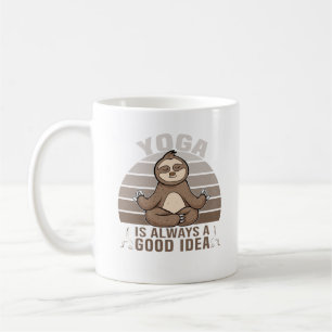 可愛おもしろいいナマケモノよヨガおもしろい。ヨガポーズ コーヒーマグカップ