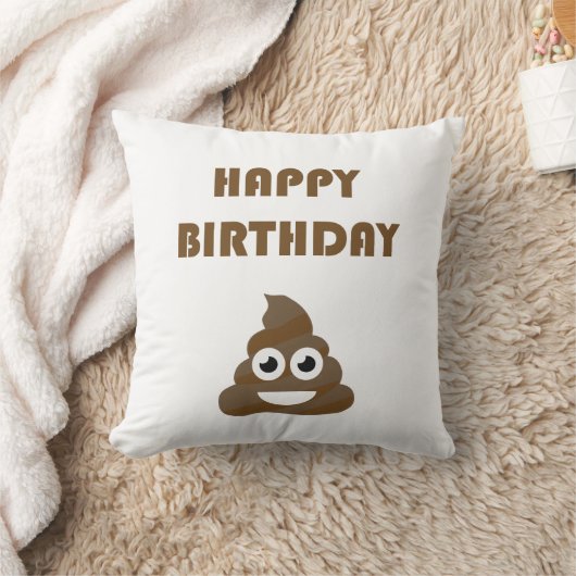 可愛おもしろいいハッピーバースデーパーティーウンチ絵文字 クッション (ブランケット)
