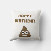 可愛おもしろいいハッピーバースデーパーティーウンチ絵文字 クッション (裏面)