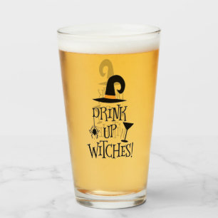 可愛おもしろいいハロウィンが魔女を飲む10月 タンブラーグラス
