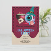可愛おもしろいいハロウィン要素 招待状 (スタンド正面)