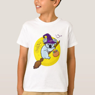 可愛おもしろいいハロウィーンコアラ熊の魔女ギフト少年のために Tシャツ