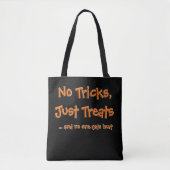 可愛おもしろいいハロウィーン引用文No tricks Just Treats トートバッグ (正面)