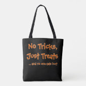 可愛おもしろいいハロウィーン引用文No tricks Just Treats トートバッグ (裏面)