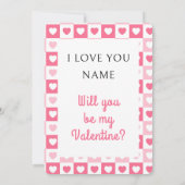 可愛おもしろいいハートバレンタインデー ノートカード (裏面)