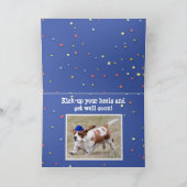 可愛おもしろいいバセットハウンド付き「元気に」カード カード (内部)