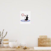 可愛おもしろいいバブルガムペンギン ポスター (キッチン)