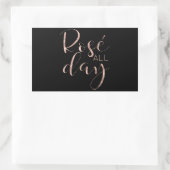 可愛おもしろいいバラ終日ワインラバーギフト 長方形シール (バッグ)