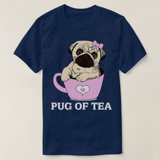 可愛おもしろいいパグ犬の愛犬飼育動物ペットパグ Tシャツ (デザイン正面)