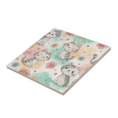 可愛おもしろいいパステル猫かわいいシームレスパターン タイル (側面)