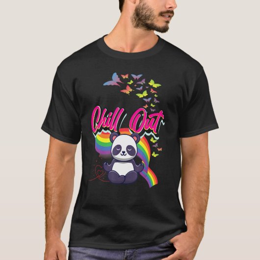 可愛おもしろいいパンダミッショめい想ングラ Tシャツ (正面)