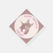 可愛おもしろいいパーソナライズされたアードバルク スタンダードカクテルナプキン (角)