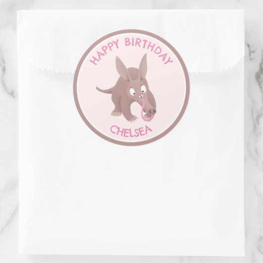 可愛おもしろいいパーソナライズされたアードバルク ラウンドシール (バッグ)