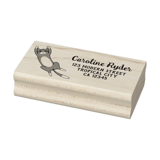 可愛おもしろいいパーソナライズされた猫 ラバースタンプ (スタンプ)
