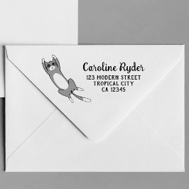 可愛おもしろいいパーソナライズされた猫 ラバースタンプ