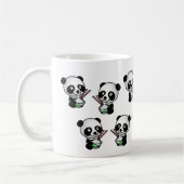 可愛おもしろいいパ食べンダ野生動物 コーヒーマグカップ (左)