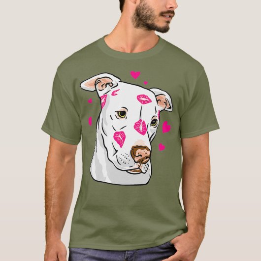 可愛おもしろいいピットブル救助犬 Tシャツ (正面)
