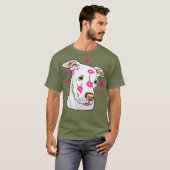 可愛おもしろいいピットブル救助犬 Tシャツ (正面フル)