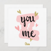 可愛おもしろいいピンクあなた&私のバレンタインデーカップル (正面/裏面)