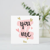 可愛おもしろいいピンクあなた&私のバレンタインデーカップル (スタンド正面)