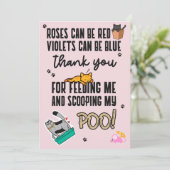 可愛おもしろいいピンクの母の日の猫 カード (スタンド正面)