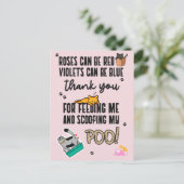 可愛おもしろいいピンクの母の日の猫 ポストカード (スタンド正面)