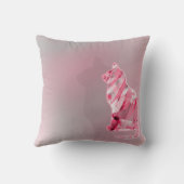 可愛おもしろいいピンク&グレー猫の足 クッション (裏面)