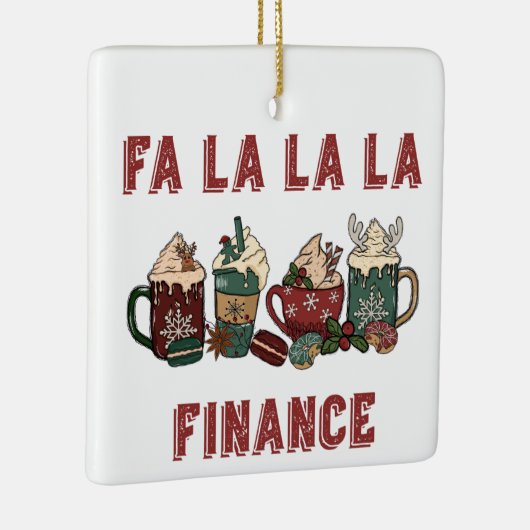 可愛おもしろいいフェスティバル赤と緑のクリスマスファイナンス セラミックオーナメント (右)