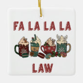 可愛おもしろいいフェスティバル赤と緑のクリスマス法 セラミックオーナメント (正面)