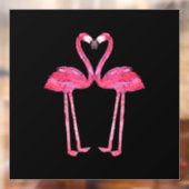 可愛おもしろいいフラミンゴカップル愛ハート動物 ウィンドウサイン (シート2)