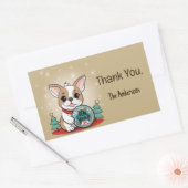 可愛おもしろいいフランスのブルドッグ新年 長方形シール (封筒)