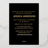 可愛おもしろいいフレーム写真卒業パーティー 箔シーズンカード (裏面)