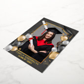 可愛おもしろいいフレーム写真卒業パーティー 箔シーズンカード (回転した状態)