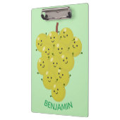 可愛おもしろいいブドウ漫画イラストレーション クリップボード (左)