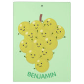 可愛おもしろいいブドウ漫画イラストレーション クリップボード (裏面)