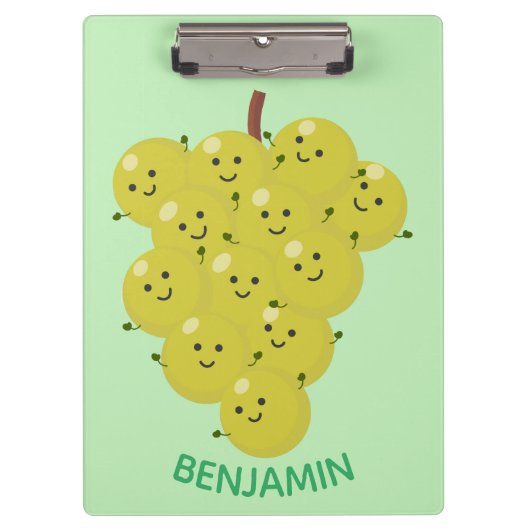 可愛おもしろいいブドウ漫画イラストレーション クリップボード (正面)