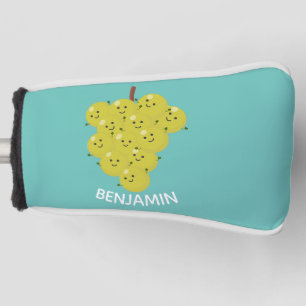 可愛おもしろいいブドウ漫画イラストレーション ゴルフヘッドカバー