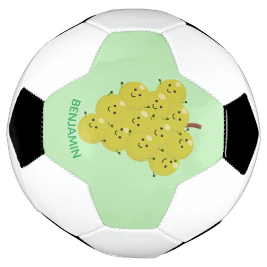可愛おもしろいいブドウ漫画イラストレーション サッカーボール (回転)